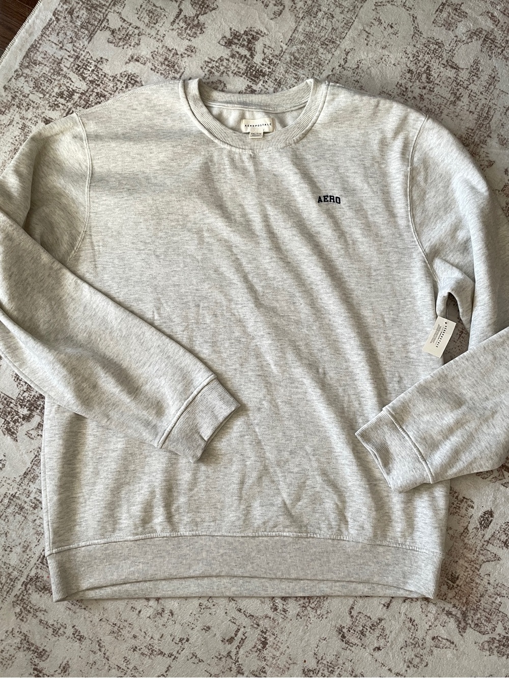 Aeropostale Light Gray Crewneck Sweatshirt with Small Logo